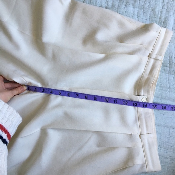 Cream Vintage High Waisted Pleated Trousers - Picture 8 of 8